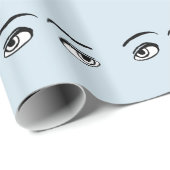 Bold zwart en wit Mysterieuze ogen Illustratie Cadeaupapier (Rol Hoek)