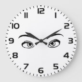 Bold zwart en wit Mysterieuze ogen Illustratie Grote Klok (Voorkant)