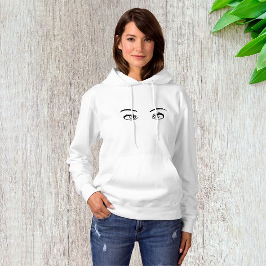 Bold zwart en wit Mysterieuze ogen Illustratie Hoodie