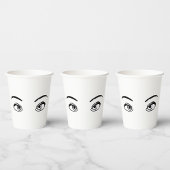 Bold zwart en wit Mysterieuze ogen Illustratie Papieren Bekers