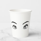 Bold zwart en wit Mysterieuze ogen Illustratie Papieren Bekers (Voorkant)