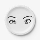 Bold zwart en wit Mysterieuze ogen Illustratie Papieren Bordje (Voorkant)
