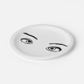 Bold zwart en wit Mysterieuze ogen Illustratie Papieren Bordje (Gekanteld)