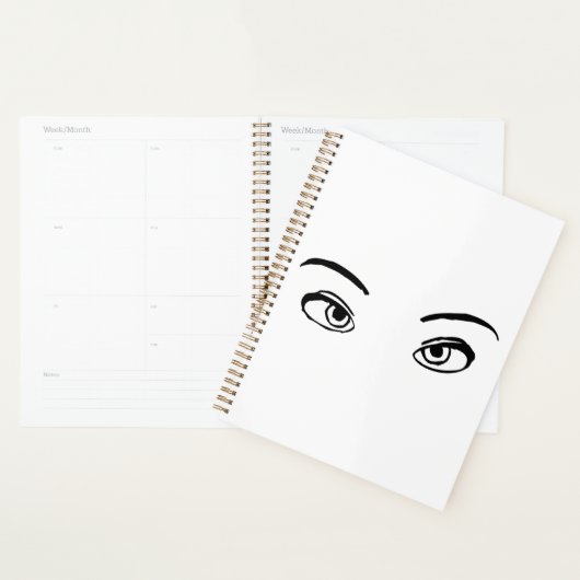 Bold zwart en wit Mysterieuze ogen Illustratie Planner (Display)