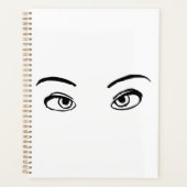 Bold zwart en wit Mysterieuze ogen Illustratie Planner (Voorkant)