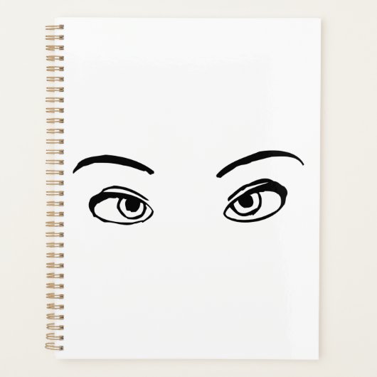 Bold zwart en wit Mysterieuze ogen Illustratie Planner (Voorkant)