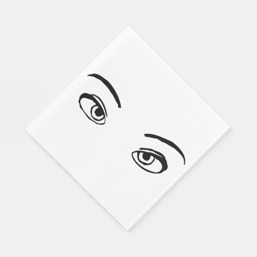 Bold zwart en wit Mysterieuze ogen Illustratie Servet (Hoek)