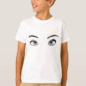 Bold zwart en wit Mysterieuze ogen Illustratie T-shirt (Voorkant)