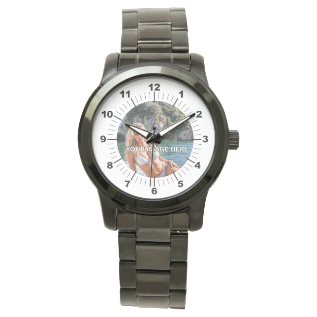BOLD! ⌚ Zwart oversized horloge met armband (Voorkant)