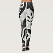 Bold Zwart & Wit Abstracte Vrouwen Gym Leggings (Achterkant)