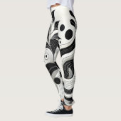 Bold Zwart & Wit Abstracte Vrouwen Gym Leggings (Links)