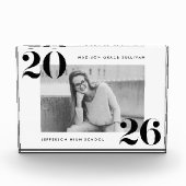 Bold Zwart-wit Klasse van 2025 Afstuderen Fotoblokken (Voorkant)