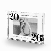 Bold Zwart-wit Klasse van 2025 Afstuderen Fotoblokken (Rechts)