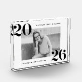 Bold Zwart-wit Klasse van 2025 Afstuderen Fotoblokken (Links)