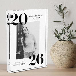 Bold Zwart-wit Klasse van 2025 Afstuderen Fotoblokken