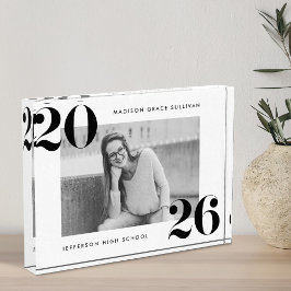 Bold Zwart-wit Klasse van 2025 Afstuderen Fotoblokken