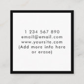 Bold Zwart & Wit Psychotherapie Therapeut Hersenen Vierkante Visitekaartje (Achterkant)