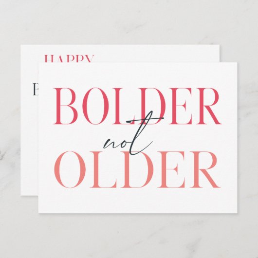 Bolder Niet Ouder Grappig Vijftig Verjaardag Kaart (Voorkant / Achterkant)