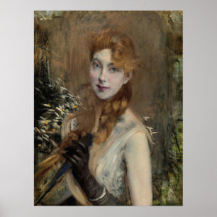 Boldini - Blonde vlecht 1885 Poster