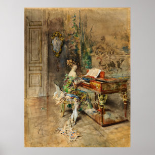 Boldini - De Dame Pianist Poster