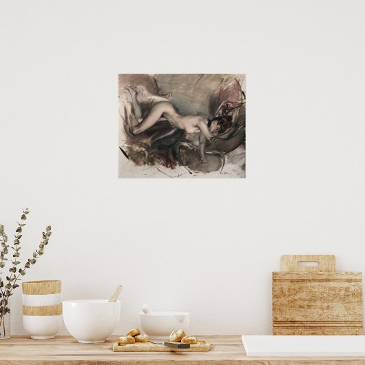 Boldini - figuur van een jonge vrouw 1890 poster (Keuken)