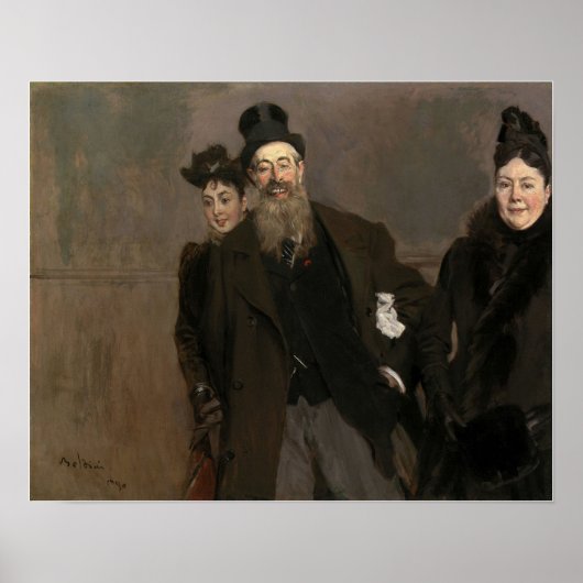 Boldini - John Lewis Brown, vrouw, dochter 1890 Poster (Voorkant)