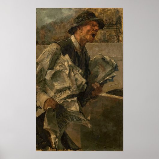 Boldini - krantenman in Parijs 1878 Poster (Voorkant)
