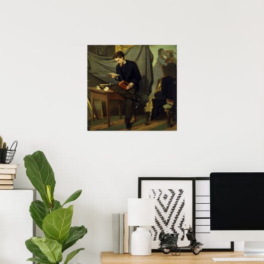 Boldini - Portret van de schilder Alessandro Lanf. Poster (Thuiskantoor)