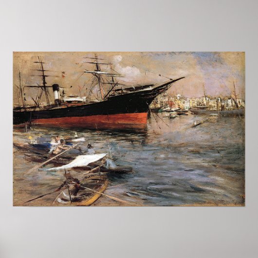 Boldini - Schepen in het San Marcobekken 1899 Poster (Voorkant)