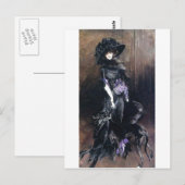 boldini-vrouw en hond-windhond briefkaart (Voorkant / Achterkant)