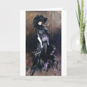 boldini-vrouw en hond-windhond kaart