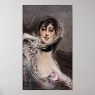 Boldini - Vrouw in handschoenen Poster