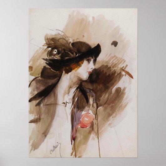 Boldini - Vrouw met een hoed 1905 Poster (Voorkant)