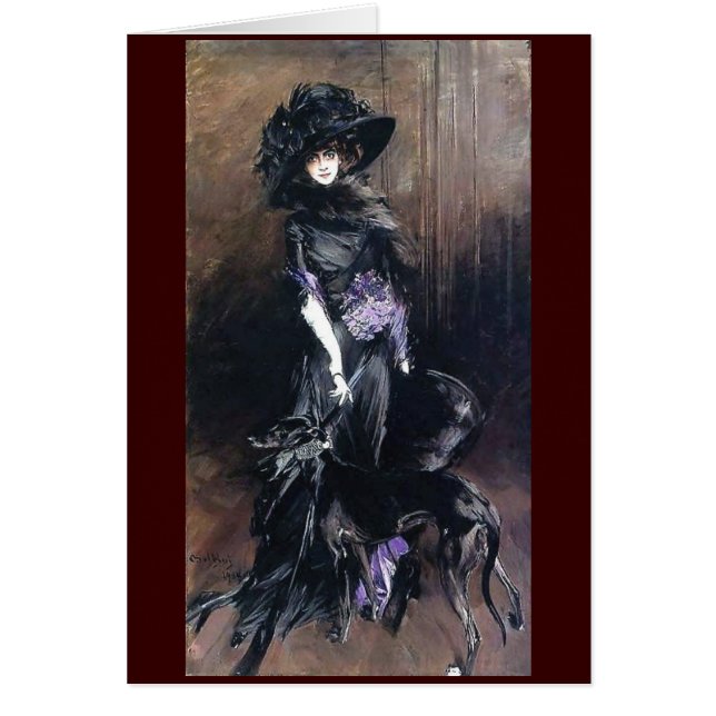 Boldini Woman Greyhound hond zwarte jurk (Voorkant)