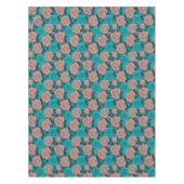 Boldly Stylized Roses In Shades Of Teal And Turquo Tafelkleed (Voorkant)