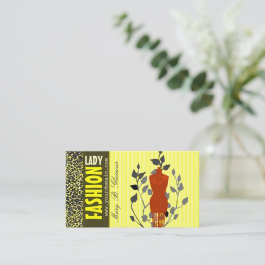 Boldness Allure Leopard Pattern Mode Designer Visitekaartje (Staand voorkant)