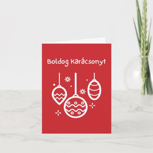 Boldog Karácsonyt Hongaarse kerstmis Kaart (Voorkant)