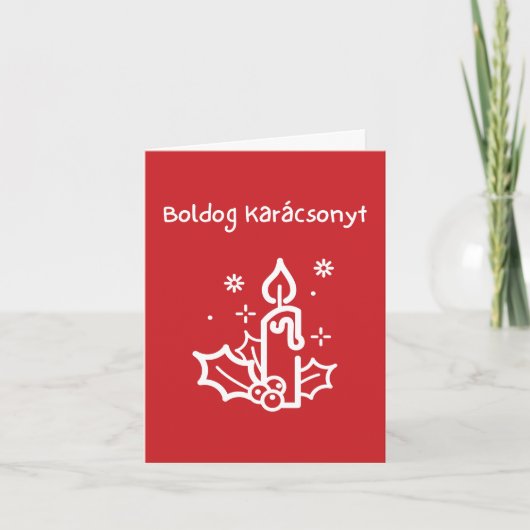 Boldog Karácsonyt Hongaarse kerstmis Kaart (Voorkant)