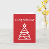 Boldog Karácsonyt Hongaarse kerstmis Kaart (Gele Bloem)