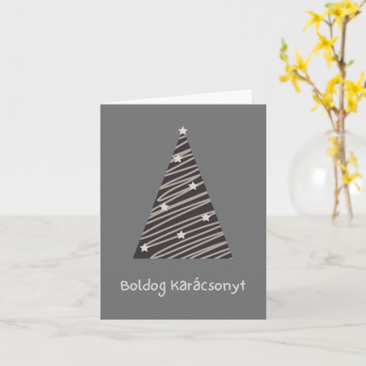 Boldog Karácsonyt Hongaarse kerstmis Kaart (Gele Bloem)