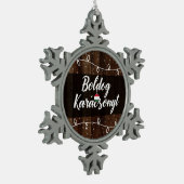 Boldog Karácsonyt Hungarian Merry Kerstmis Tin Sneeuwvlok Ornament (Links)