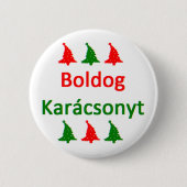 Boldog Karacsonyt Trees Knop Ronde Button 5,7 Cm (Voorkant)