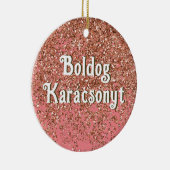 Boldog Karácsonyt | Vrolijk kerstfeest in het Hong Keramisch Ornament (Rechts)