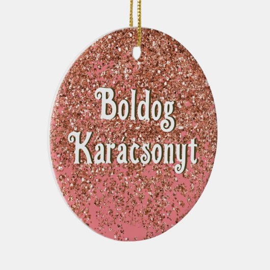 Boldog Karácsonyt | Vrolijk kerstfeest in het Hong Keramisch Ornament (Rechts)