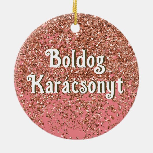 Boldog Karácsonyt | Vrolijk kerstfeest in het Hong Keramisch Ornament (Achterkant)