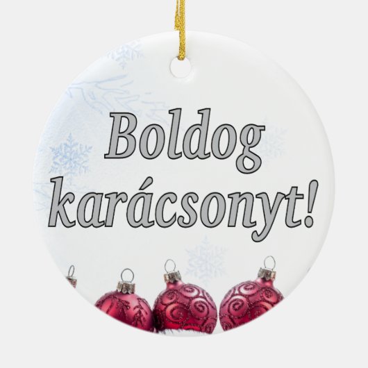 Boldog karácsonyt! Vrolijk kerstfeest in het Honga Keramisch Ornament (Achterkant)