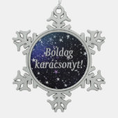 Boldog karácsonyt! Vrolijk kerstfeest in het Honga Tin Sneeuwvlok Ornament (Voorkant)
