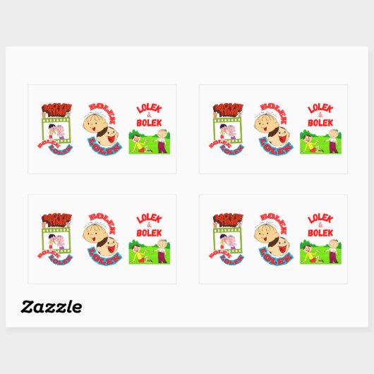 BOLEK EN LOLEK RECHTHOEKIGE STICKER (Vel)