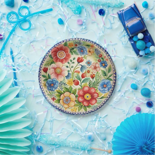 Boleslawiec Poolse aardewerk bloemenpapier Bord se (Feest)