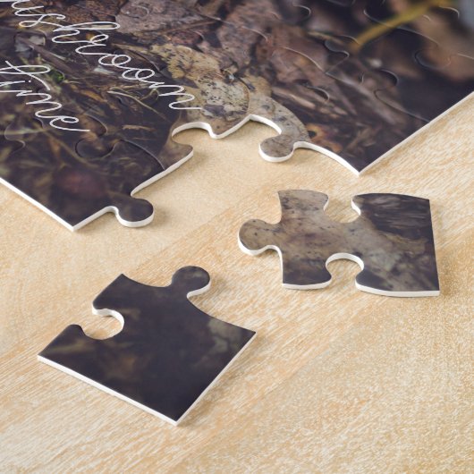 Bolete paddenstoel met gele bladeren legpuzzel (Zijkant)